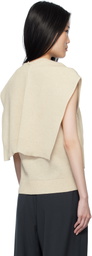 LE17SEPTEMBRE Beige Ribbed Muffler Cardigan