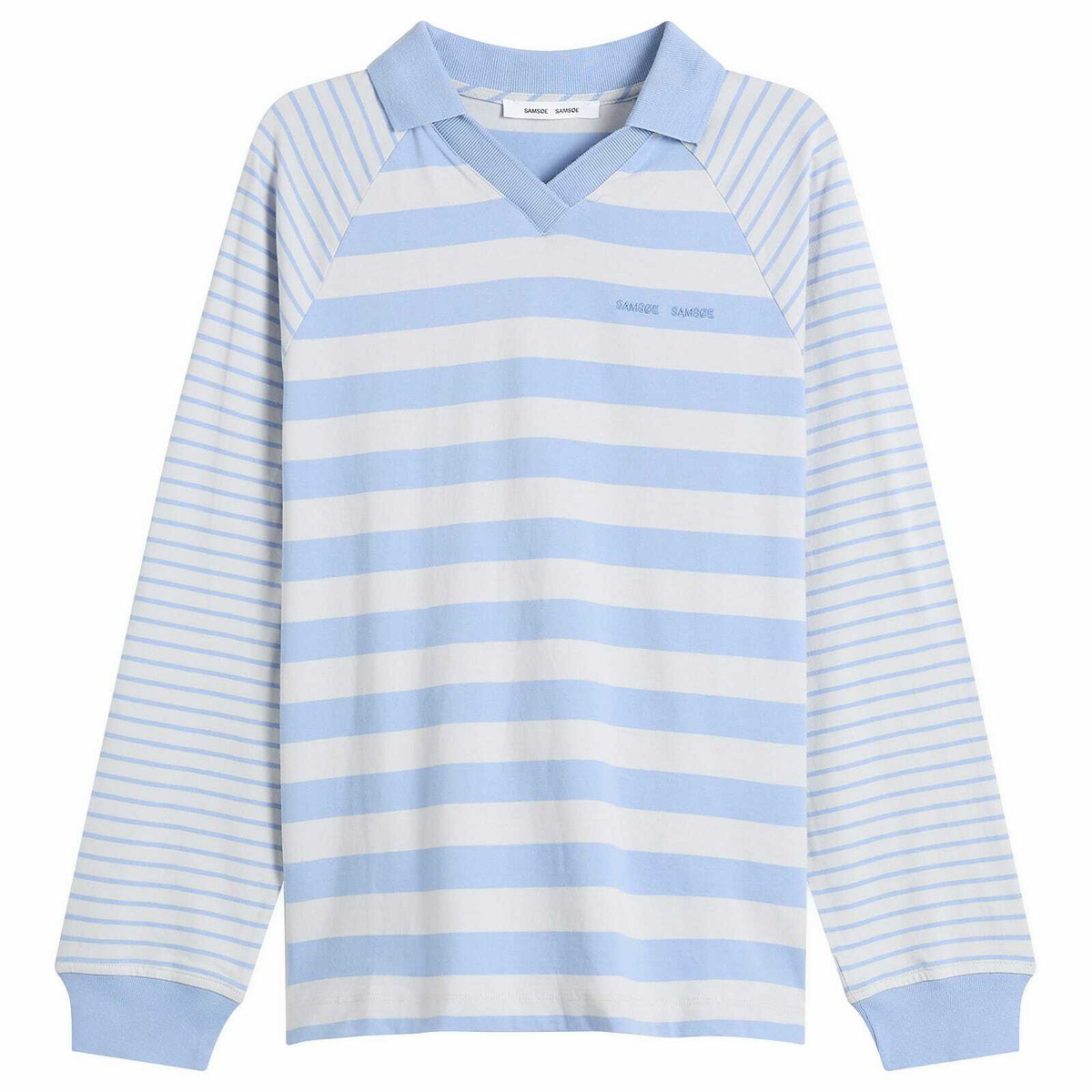 Samsøe Samsøe Women's Saella Long Sleeve Polo Top in Bel Air St