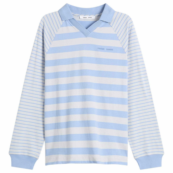 Photo: Samsøe Samsøe Women's Saella Long Sleeve Polo Top in Bel Air St