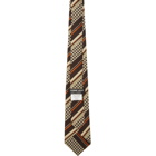 Comme des Garcons Homme Deux Brown and Beige Striped Tie