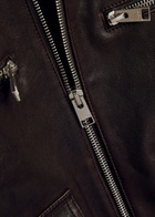Frame The Aviator Quilted Leather Jacket Dark Brown