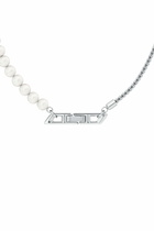 Diesel Sterling silver and pearl chain necklace - Necklaces - Unisex - Silver