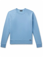 TOM FORD - Slim-Fit Garment-Dyed Cotton-Jersey Sweatshirt - Blue