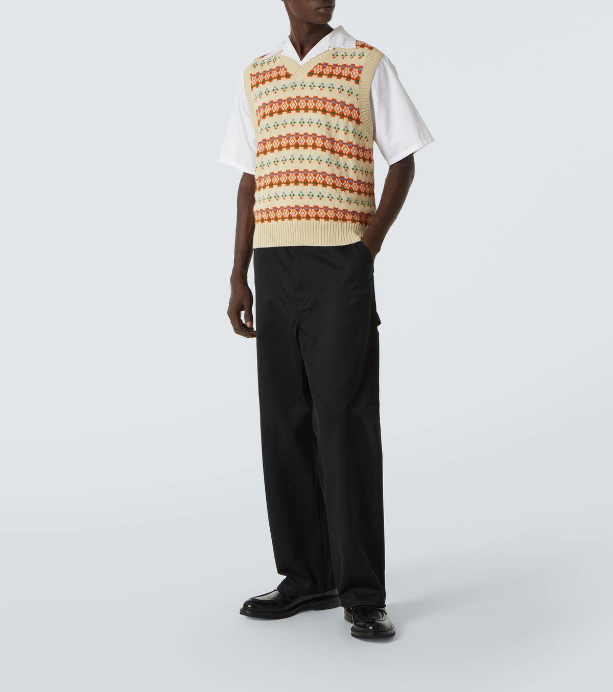 Bode Fauna alpaca jacquard sweater vest
