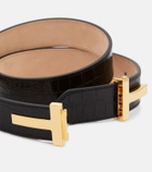 Tom Ford - Double T croc-effect leather belt