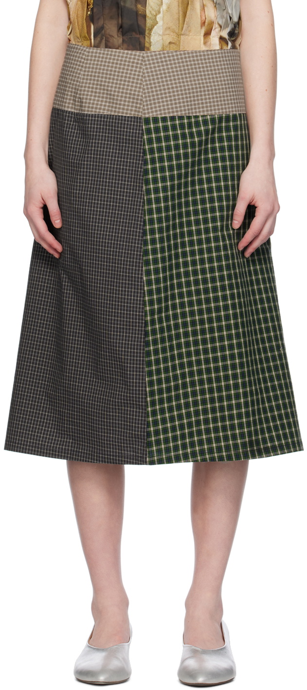 SC103 Green Shade Midi Skirt