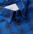 Aztech Mountain - Loge Peak Shell-Panelled Checked Brushed Cotton-Flannel Shirt - Blue