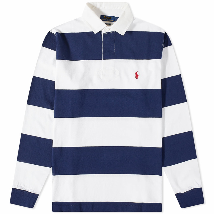 Photo: Polo Ralph Lauren Men's Striped Rugby Shirt in Newport Navy/White