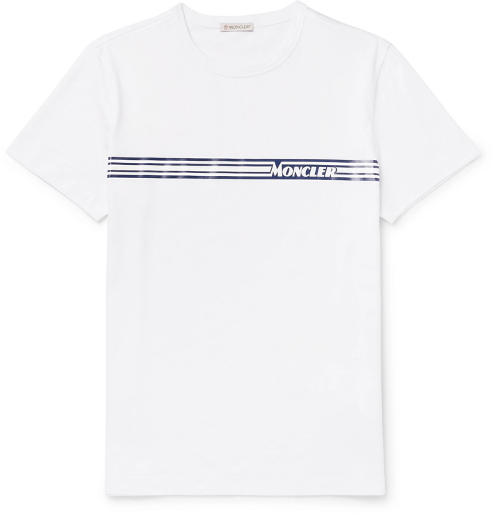 Photo: Moncler - Slim-Fit Logo-Print Cotton-Jersey T-Shirt - White