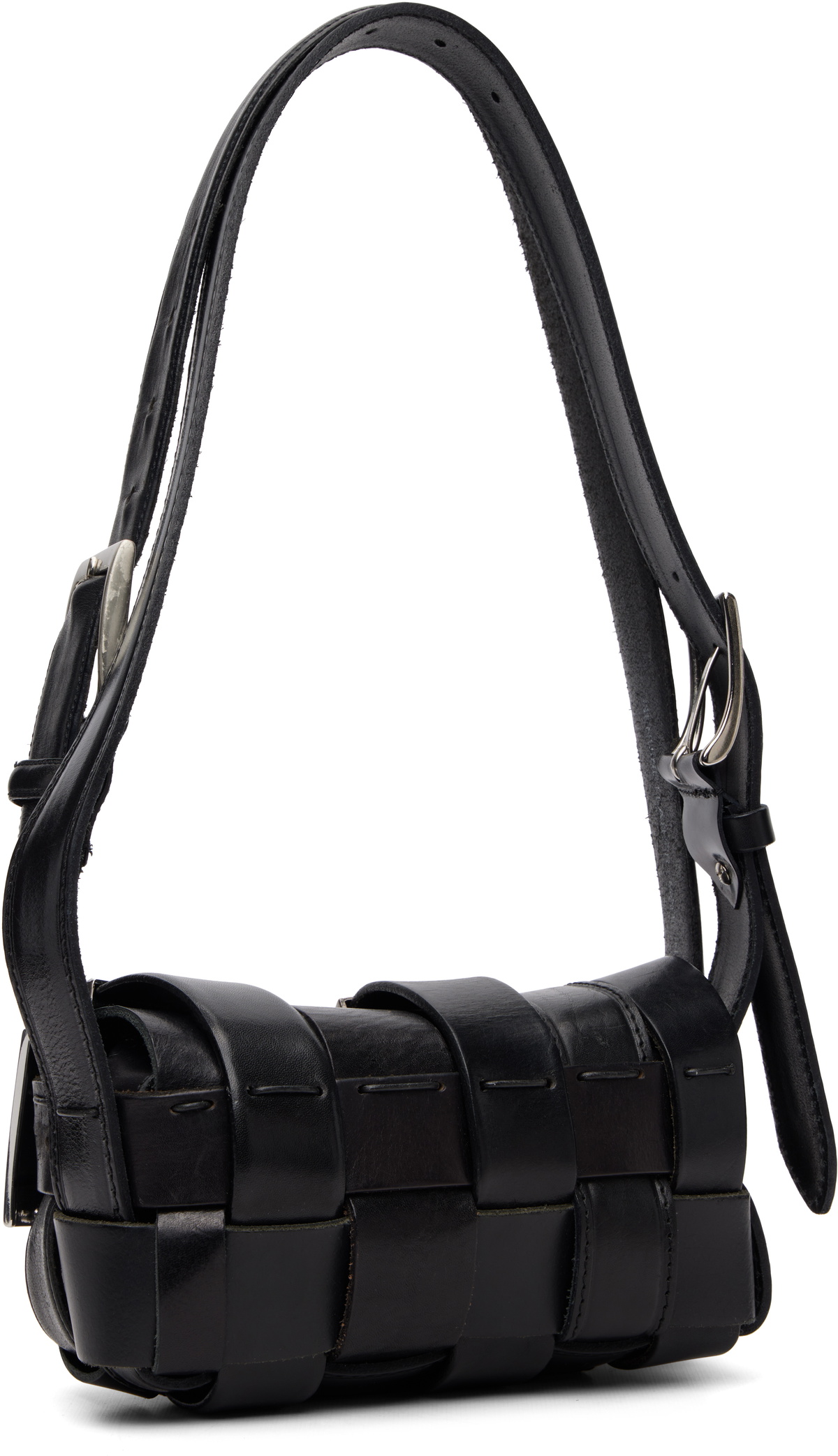 HODAKOVA Black Buckle Baguette Bag