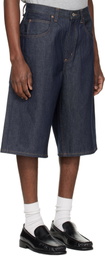 AGOLDE Navy Fusion Skater Denim Shorts