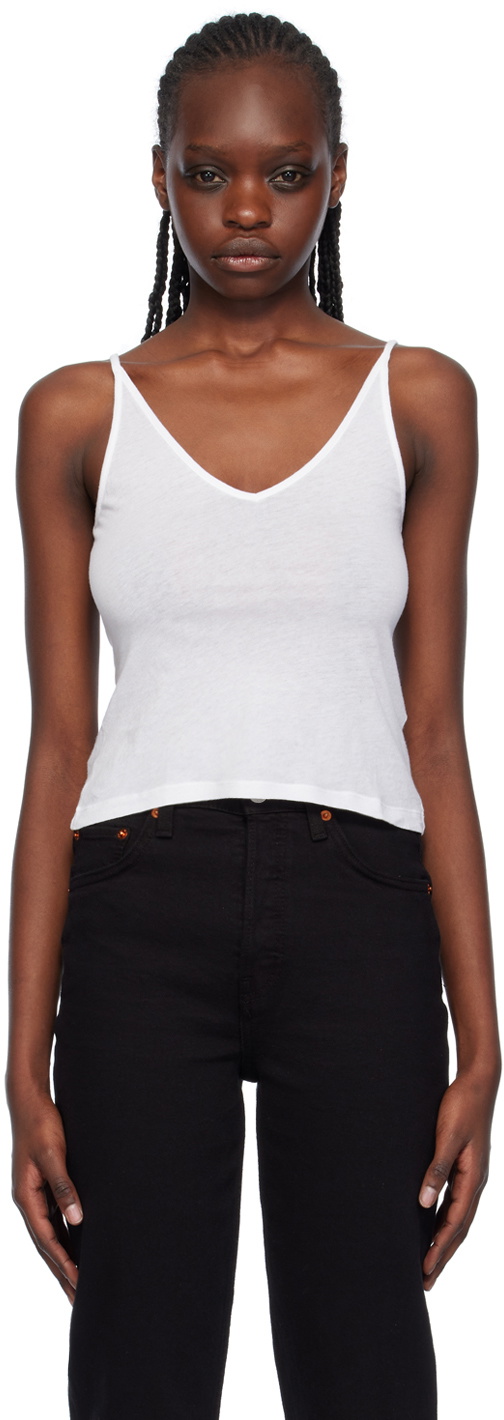 RE/DONE BY HANES Ribbed cotton-jersey tank