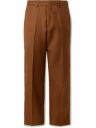 Mr P. - Slim-Fit Straight-Leg Wool-Twill Suit Trousers - Brown