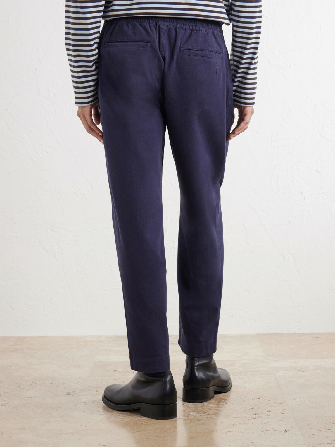 Folk - Drawcord Assembly Straight-Leg Brushed Cotton Trousers - Blue