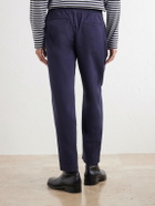Folk - Drawcord Assembly Straight-Leg Brushed Cotton Trousers - Blue