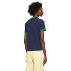 Wales Bonner Navy adidas Edition Striped V-Neck T-Shirt