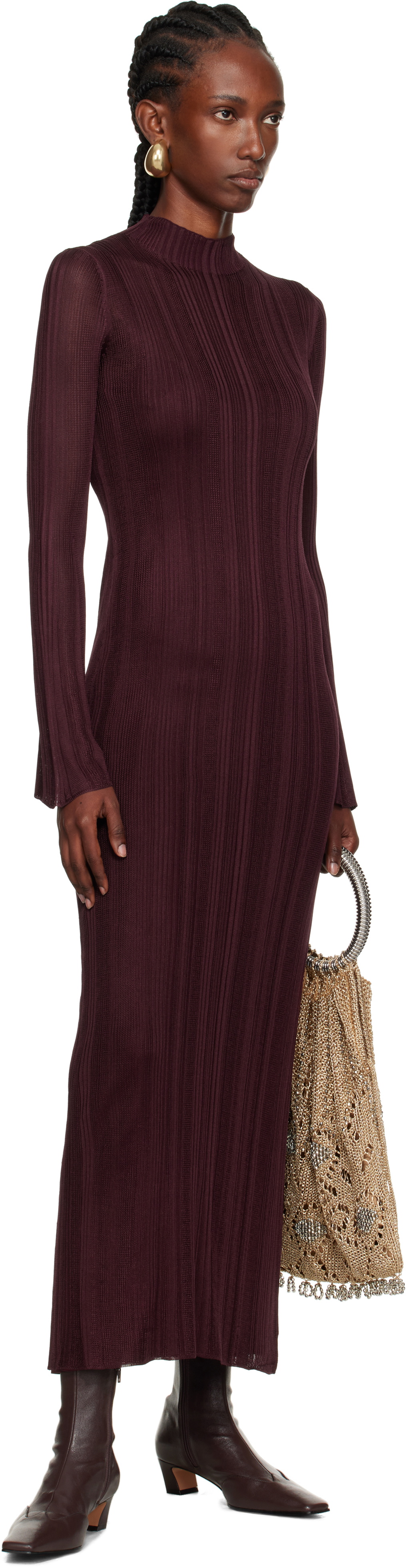 Gabriela Hearst Burgundy Atira Maxi Dress