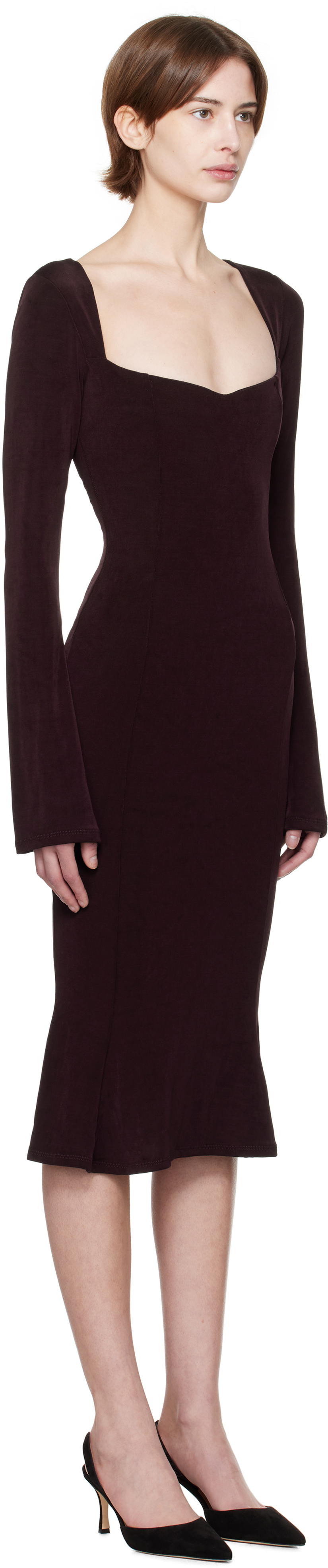 Mirror Palais Burgundy Cindy Supermodel Midi Dress