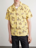 RRL - Convertible-Collar Printed Linen and Cotton-Blend Shirt - Yellow