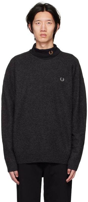 Photo: Fred Perry Black Marled Sweater
