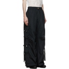 Palomo Spain Black Nylon Cargo Pants