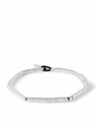 Mikia - Silver, Hematite and Cord Beaded Bracelet - Silver