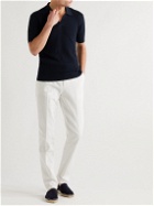 Orlebar Brown - Honeycomb-Knit Cotton Polo Shirt - Blue