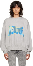 We11done Gray Unbalanced Sweatshirt