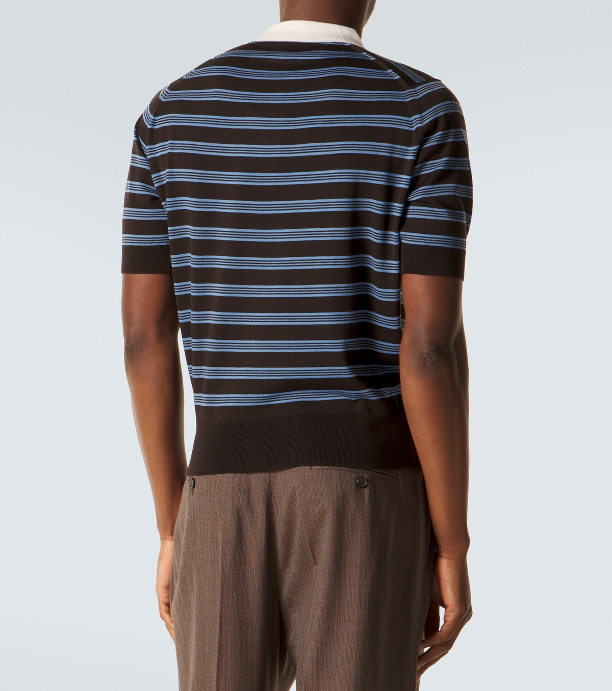 Wales Bonner Breeze striped wool polo sweater