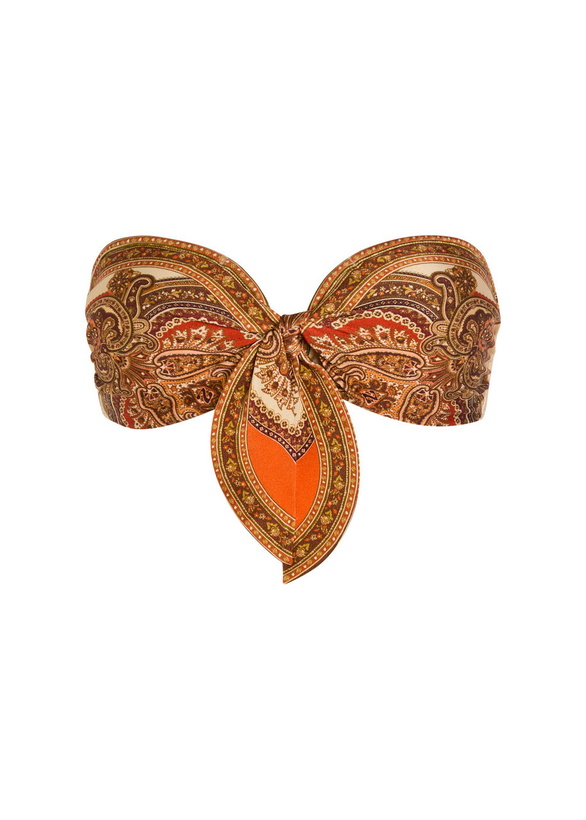 Photo: Zimmermann Mahon Patterned Strapless Bikini top Orange