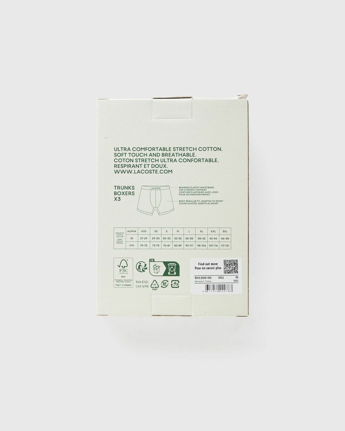Lacoste PACK DE 3 BOXERS COURTS White Mens Boxers & Brief