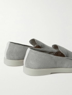 Frescobol Carioca - Miguel Leather-Trimmed Suede Loafers - Gray