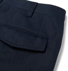 Brioni - Pleated Linen and Cotton-Blend Twill Bermuda Shorts - Blue