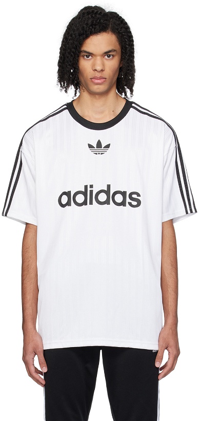 Photo: adidas Originals White & Black Stripe T-Shirt