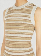 Durazzi Milano - Rouches Cut-Out Knit Tank Top in Beige