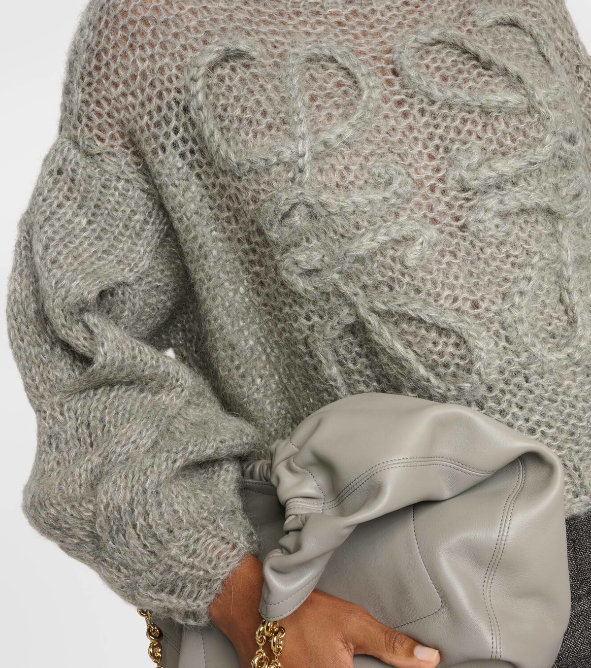 Loewe Anagram open-knit mohair-blend sweater Loewe