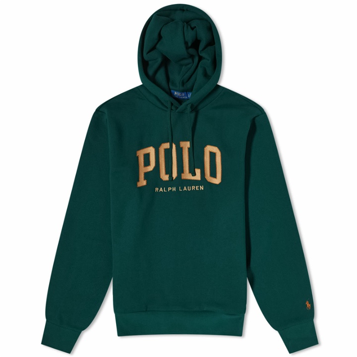 Photo: Polo Ralph Lauren Men's Polo College Logo Hoodie in Hunt Club Green