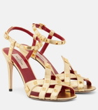 Valentino Garavani Studdy metallic leather sandals