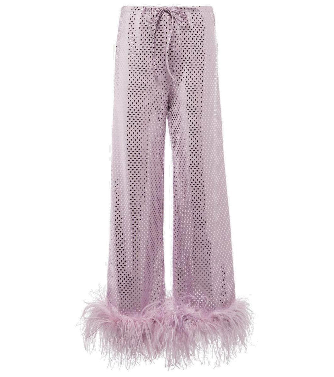 Photo: Oséree Disco Plumage feather-trimmed pants