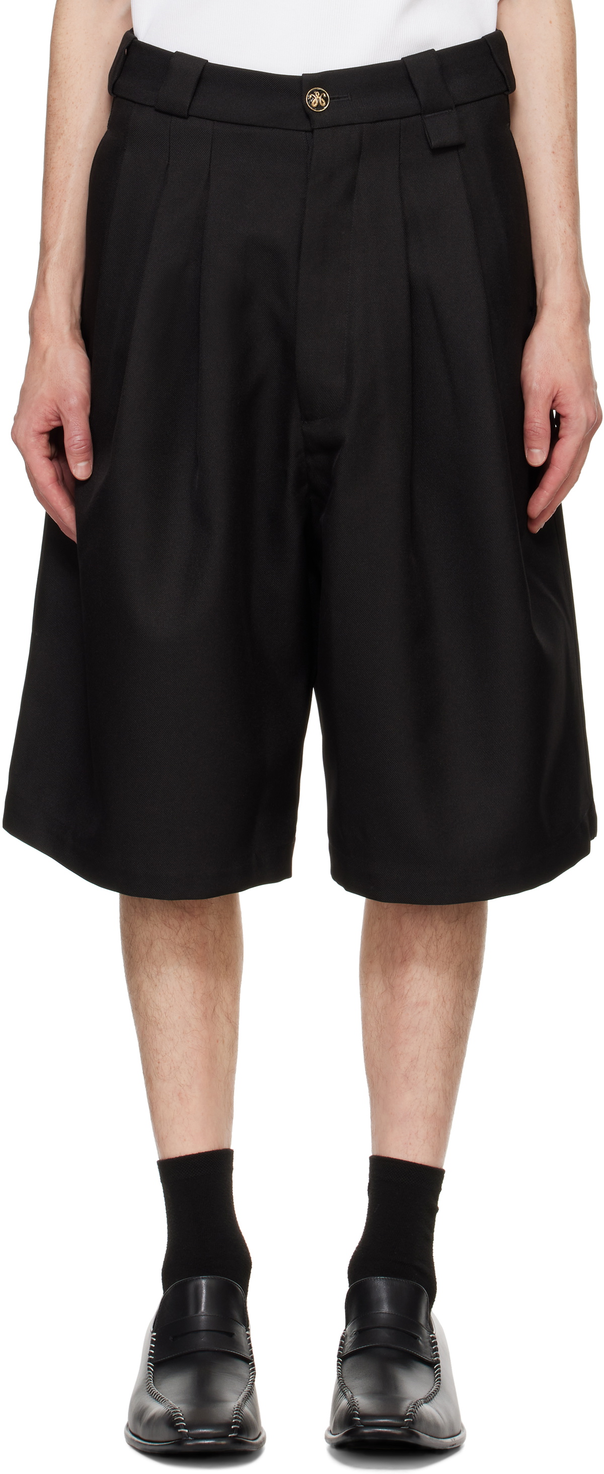 【関税込み】WILLY CHAVARRIA ブラック Borracho ショートパンツ WILLY CHAVARRIA Black Borracho Tailored Shorts Willy Chavarria