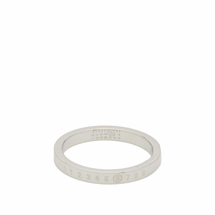 Photo: MM6 Maison Margiela Men's Thin Numbers Ring in Palladio Polished