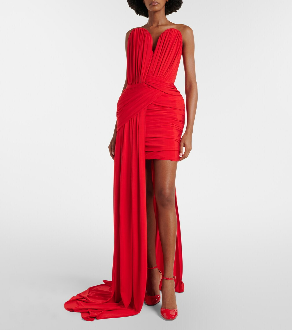 Stella McCartney Draped crêpe jersey bustier dress
