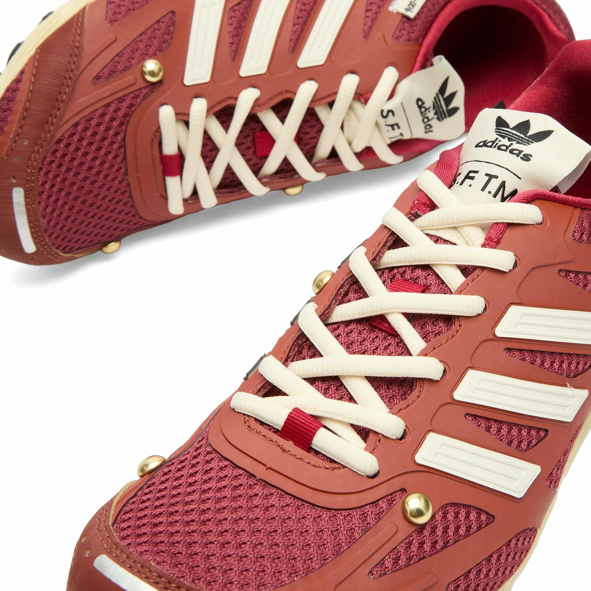Adidas x SFTM Adizero Sneaker in Legacy Red/Cream White/Wild Sepia