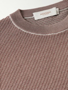 Agnona - Honeycomb-Knit Silk and Cotton-Blend T-Shirt - Brown
