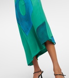 SIR Frankie silk-blend midi skirt