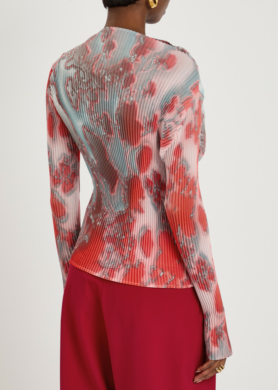 Julia Heuer Lee Pleated Chiffon top - Red - One Size