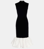 Rasario Velvet and satin midi dress