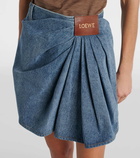 Loewe Draped denim miniskirt