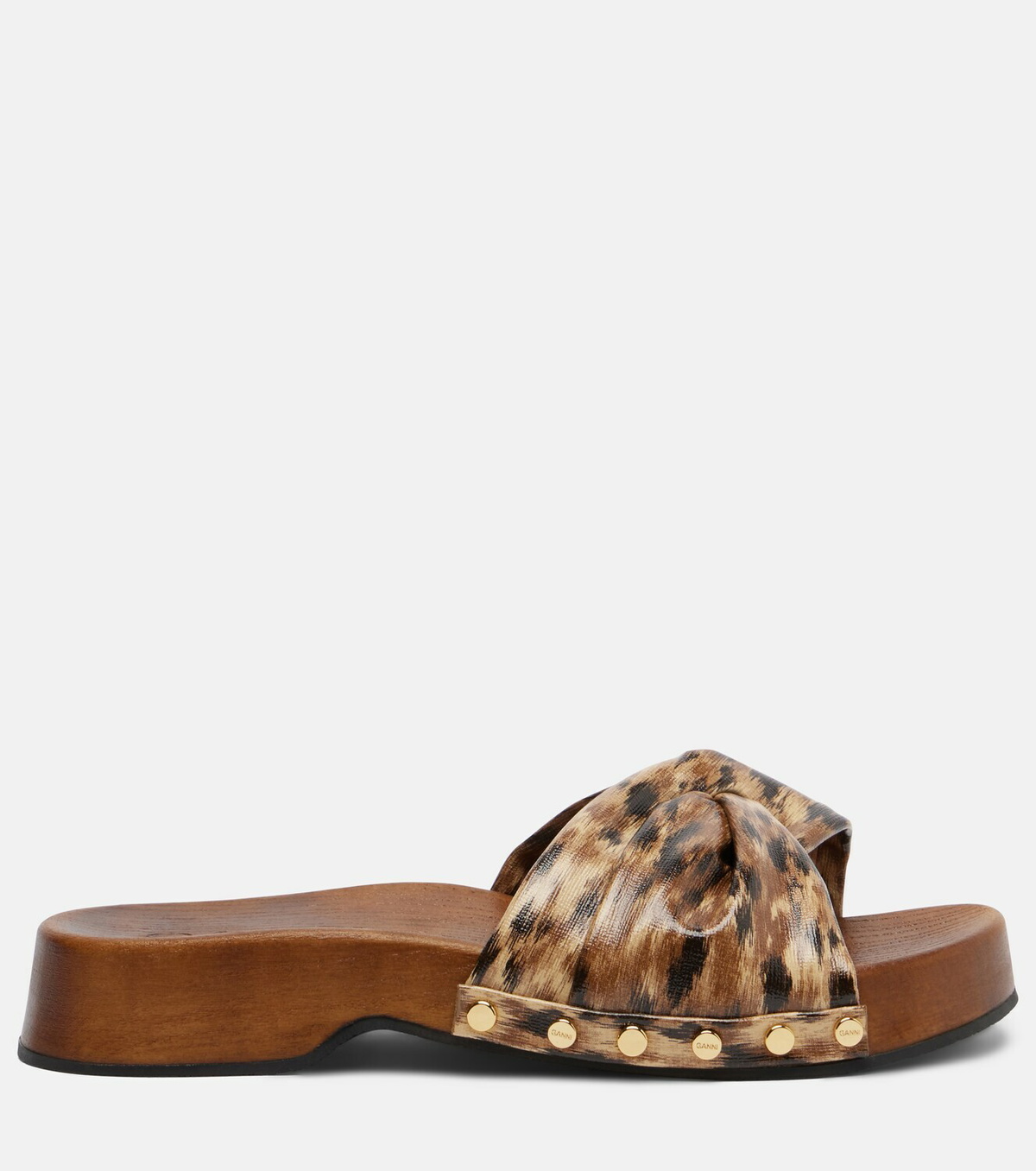 Ganni Tia leopard-print clogs