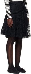 Junya Watanabe Black Nylon Raschel Lace Midi Skirt